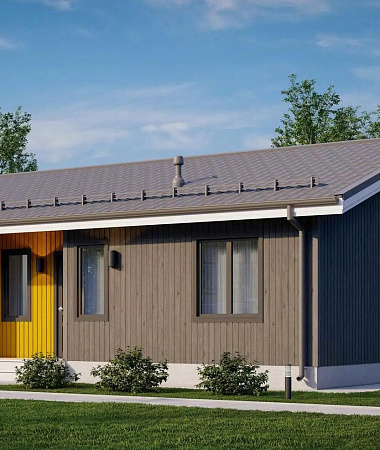 Яблоня, дом из газоблока, 96 м2