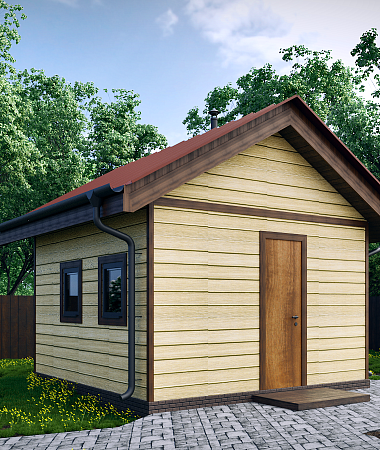 Июль, каркасный дом, 13 м2