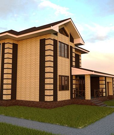 Мечтатель, дом из газоблока, 213 м2