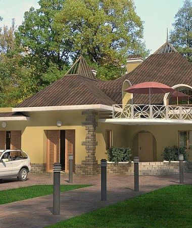 Хоббит, монолитно-каркасный дом, 211 м2