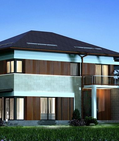 Модерн, каркасный дом, 168 м2