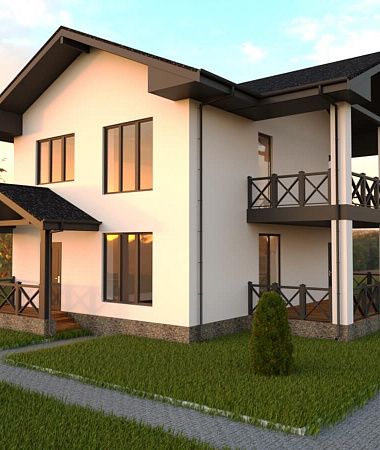 Поллакс, дом из газоблока, 170 м2