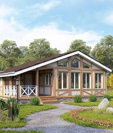 Гравитация, каркасный дом, 80 м2