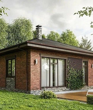 Ирбис, дом из газоблока, 67 м2