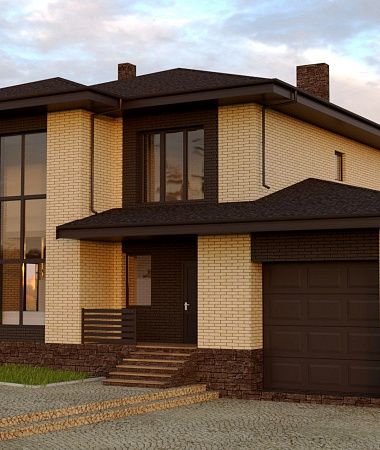 Лесной остров, дом из газоблока, 230 м2