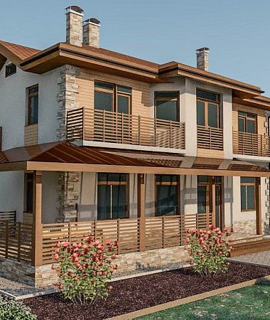 Южное поместье, дом из газоблока, 290 м2