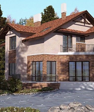 Крепость, монолитно-каркасный дом, 231 м2