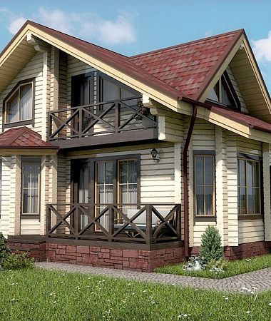 Нимфа, дом из клееного бруса, 120 м2