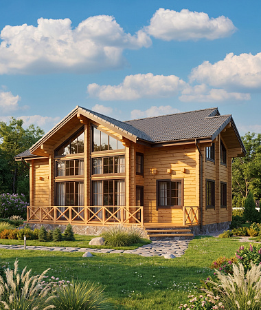 Олеандр, дом из клееного бруса, 240 м2