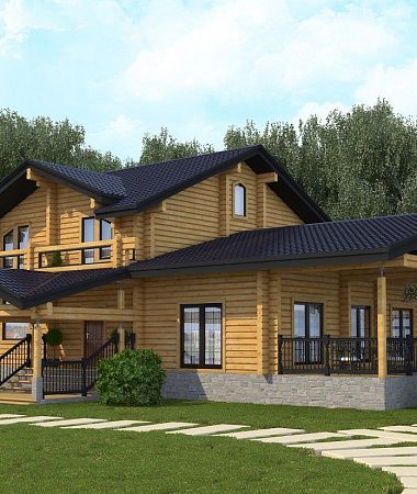 Верба, дом из клееного бруса, 223 м2