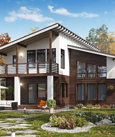 Лада, каркасный дом, 172 м2