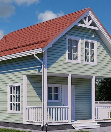 Мулан, каркасный дом, 96 м2