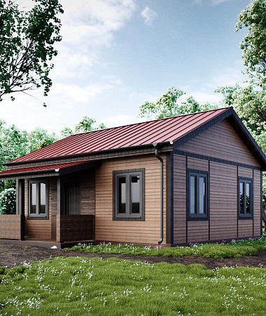 Светлячок, каркасный дом, 49 м2