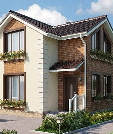 Богатырь, дом из газоблока, 84 м2