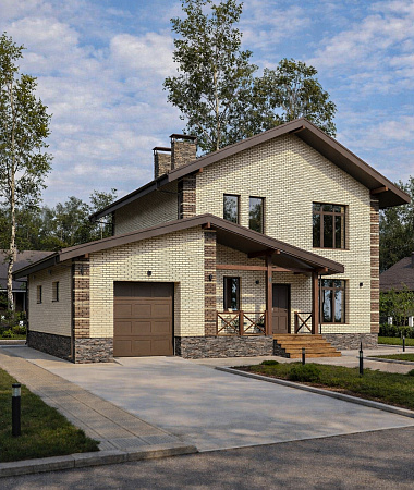 Александрит, дом из газоблока, 224 м2