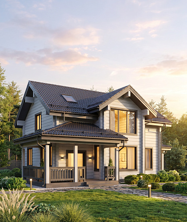 Стрелец, каркасный дом, 221 м2
