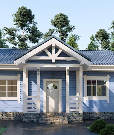 Перепел, дом из газоблока, 84 м2