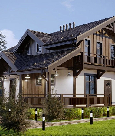 Настурция, дом из газоблока, 197 м2