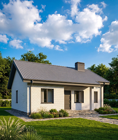 Минерал, дом из газоблока, 75 м2