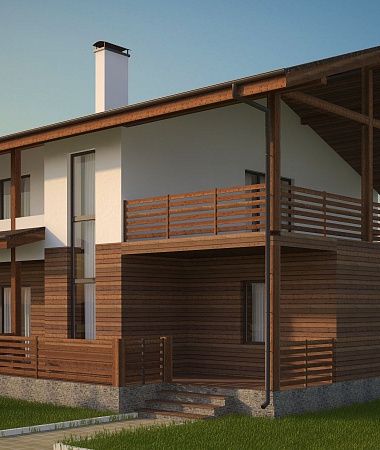 Солидный, дом из газоблока, 240 м2